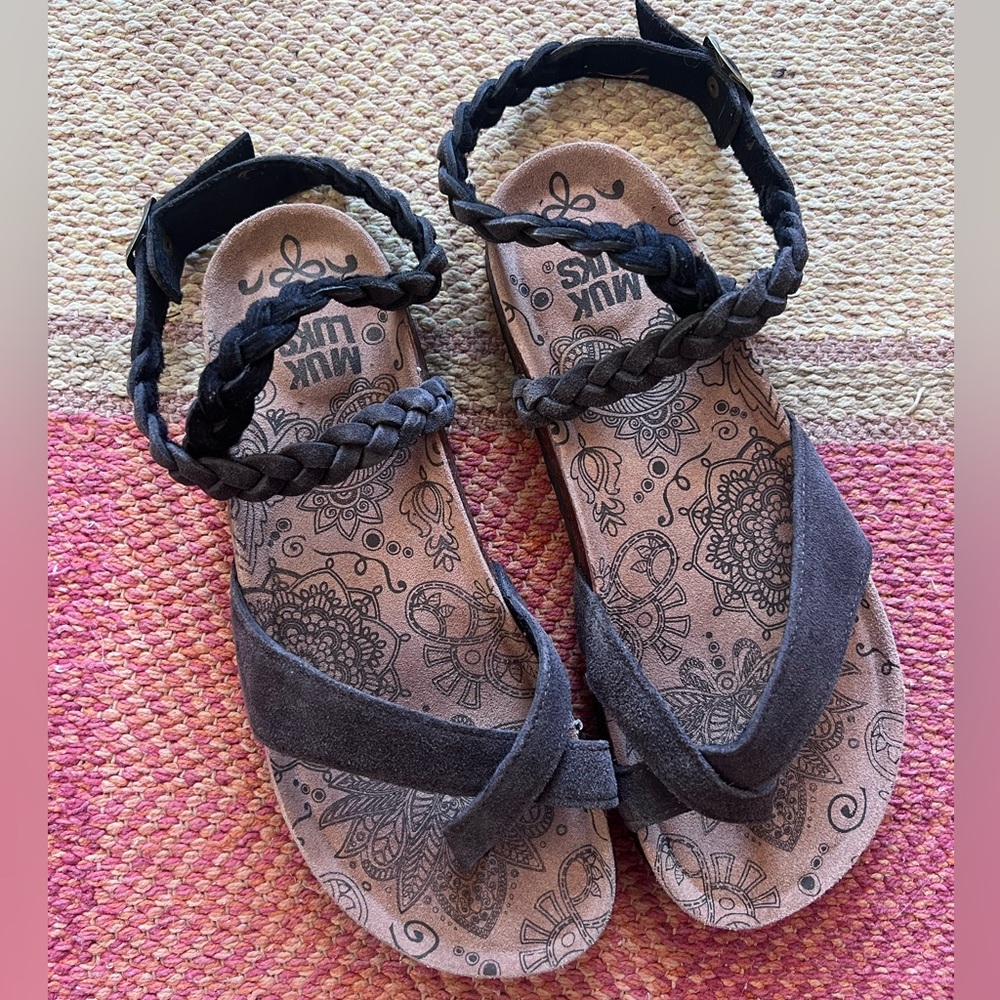 Muk Luks Braided ankle strap sandals